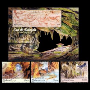 Some Caves on stamp of Malaysia 2019