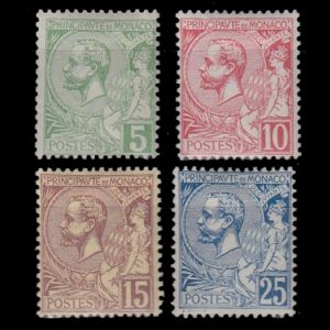 Prince Albert I on definitive stamps of Monaco 1901