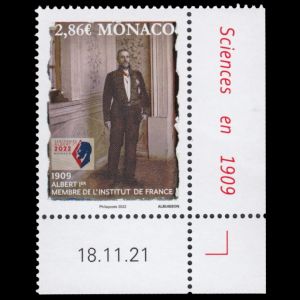 Prince Albert I on stamp of Monaco 2022