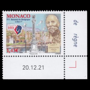 Prince Albert I on stamp of Monaco 2022