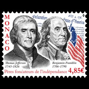 Thomas Jefferson  on stamp of Monaco 2026