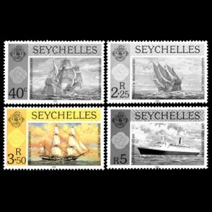 HMS Beagle among other famous ships on stamp of Seychelles 1981