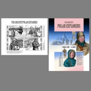 Robert Falcon Scott among other greatest polar explorers on stamps of Sierra Leone 2017