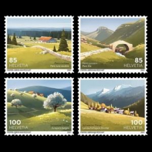 Fossil sites on stamps of Switzerland 2021