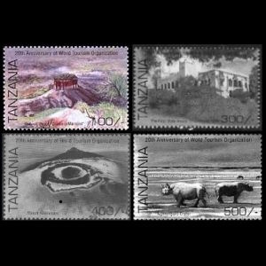 Fossil site Olduvai Gorge on stamp of Tanzania 1995