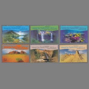 Amber on mineral stamps of Ukraine 2010Australian Willandra lakes, fossil found place, on stamps of United Nations 1999