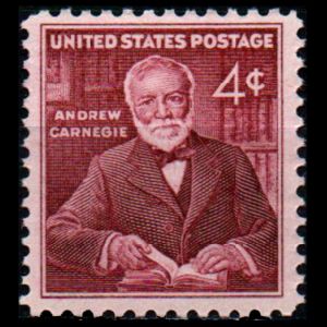 Andrew Carnegie on stamp of USA 1960