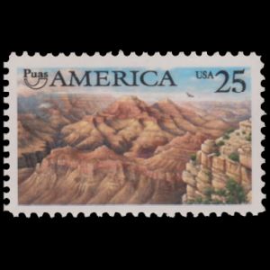 The Grand Canyon on stamp of USA 1990