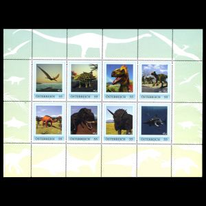 Dinosaurs and other prehistoric animals on stamp of Austria 2011