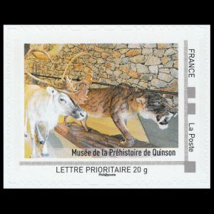 Prehistoric museum of Quinsion on personalized stamp of France 2010