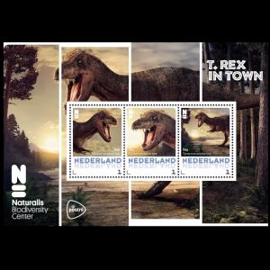 T rex dinosaur on personalized stamp of Naturalis of Niederlande 2016