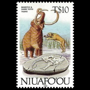 dinosaurs and prehistoric animals on stamps of Niuafoou 1993