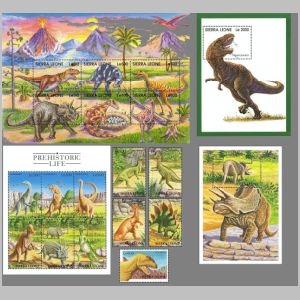 Dinosaurs on stamps of Sierra Leone 1998