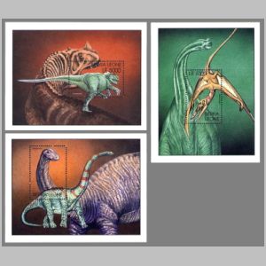 prehistoric animals on stamps of Sierra Leone 2001