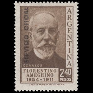 Florentino Ameghino on stamp of Argentina 1957