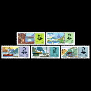 paleontologist Francisco P. Moreno and other Pioneers of Antarctica on stamps of Argentina 1975
