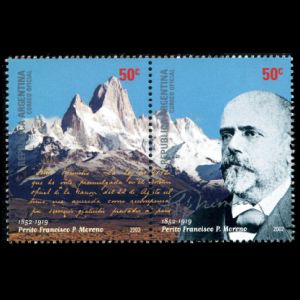 Dr Francisco P Moreno on stamp of Argentina 2002