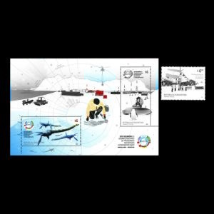 Fossil on Research of Antarctica stamp of Argentina 2014