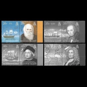 Charles Darwin and other famous persons on stamp of Ascension Islands 2006
