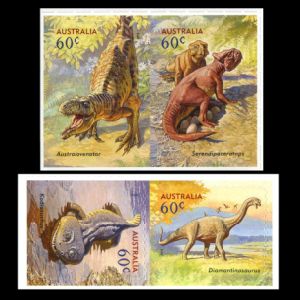 Dinosaurs on self-adhesive stamps of Australia 2013