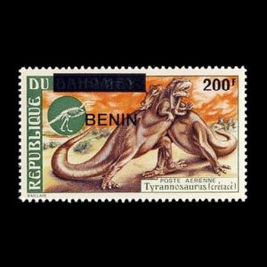 Tyrannosaurus rex  dinosaure on stamp of Benin 2008