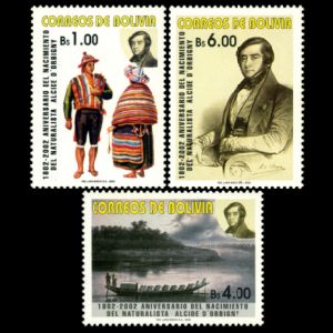 Naturalist Alcide d'Orbigny on stamps of Bolivia 2002
