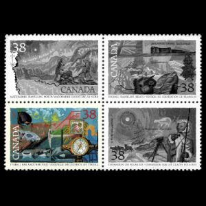Exploration of Canada, Joseph Burr Tyrrell , Albertosaurus on stamp of Canada 1989