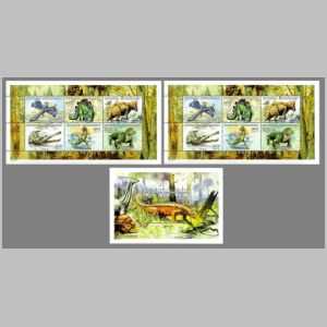 Dinosaurs on stamps of Central African Republic 1999