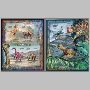 dinosaur stamps of Central African Republic 2012