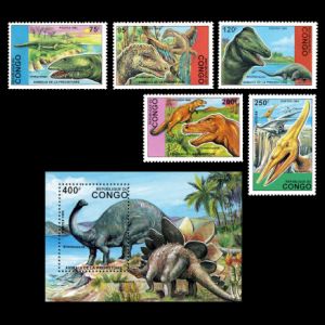 dinosaurs on stamps of Congo 1993