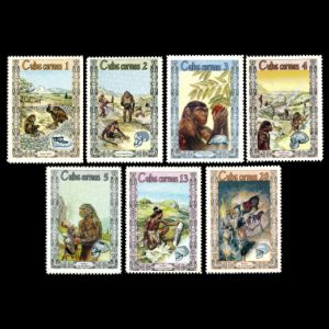 human evolution on stamps of Cuba 1967