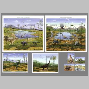 Dinosaurs on stamps of Dominica 1999