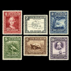 Charles Darwin on stamps of Ecuador 1936