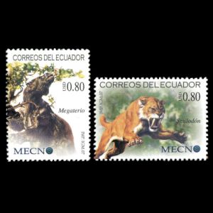 Prehistoric animals on stamps of Ecuador 2007