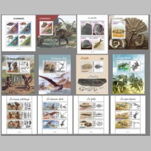 Dinosaurs and other prehistoric animals on stamps of Guinea 2021