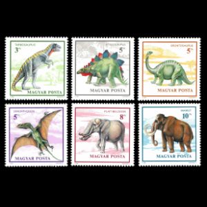 Dinosaurs and other prehistoric animals on stamps of Hungary 1990