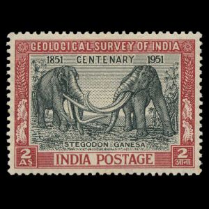 Prehistoric animals on stamps of India 1951