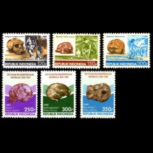 Prehistoric humans on stamps of Indonesia 1989