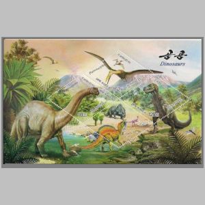 prehistoric animals and dinosaurs on stamps of North Korea 2010