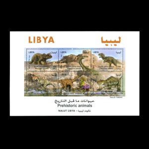 Dinosaurs and prehistoric animals on stamp of Libya 2013