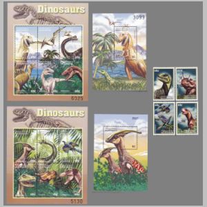 Dinosaurs on stamp of Micronesia 2001