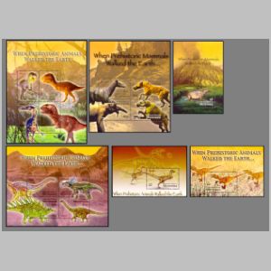 Dinosaurs and other prehistoric animals on stamp of Micronesia 2004
