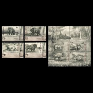 Prehistoric and Extinct Animals on stamp of Moldova 2010