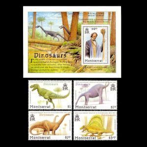 Dinosaurs and Sir Richard Owen on stamps of Montserrat 1992