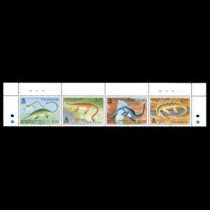 Aquatic Dinosaurs, prehistoric reptile on stamps of Montserrat 1994