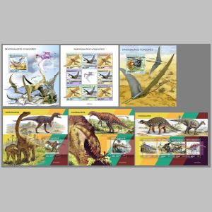 Dinosaurs and prehistoric animals on stamps of Mozambique 2020