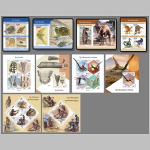 Prehistoric animals on stamps of Niger 2021