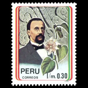 Antonio Raimodi on stamp of Peru 1992