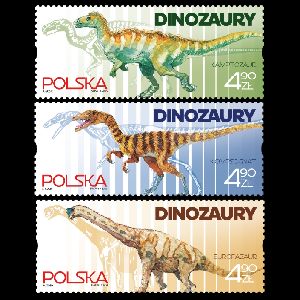 Dinosaurs on stamps of Poland 2025