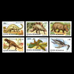 dinosaurs and other prehistoric animals on stamps of Romania 1993